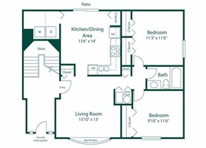 Maple Lane Apartment Unit Floor Plan